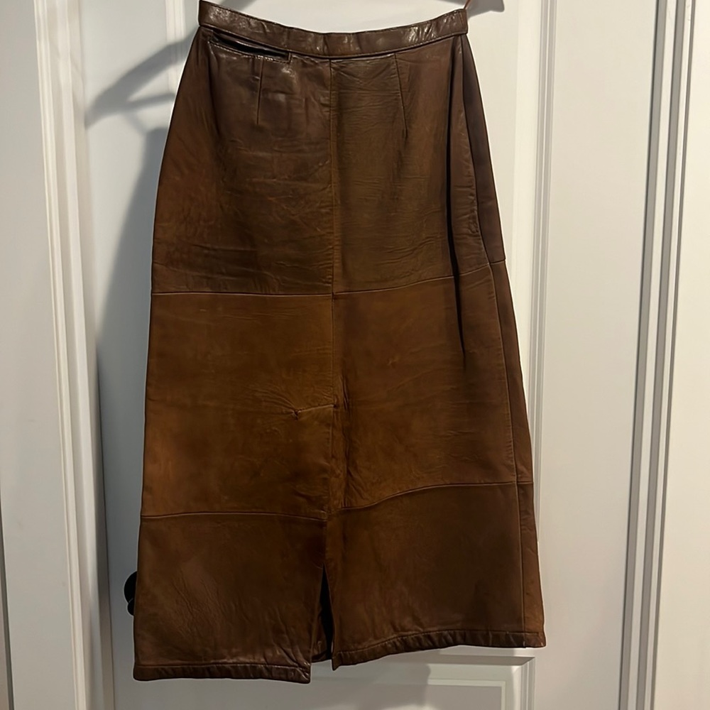Vintage Banana Republic Leather Skirt size 8 circa 1985